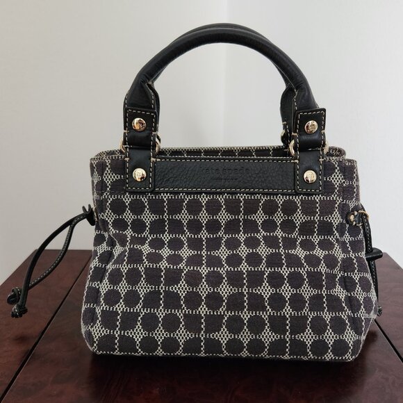 KATE SPADE NEW YORK DOT NOEL SMALL  LEATHER AND FABRIC HAND BAG. - Picture 2 of 8